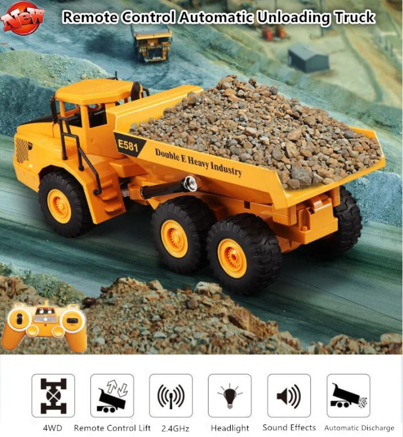 Kids Toys Under 50 - Caminhão basculante com controlo remoto, escala
