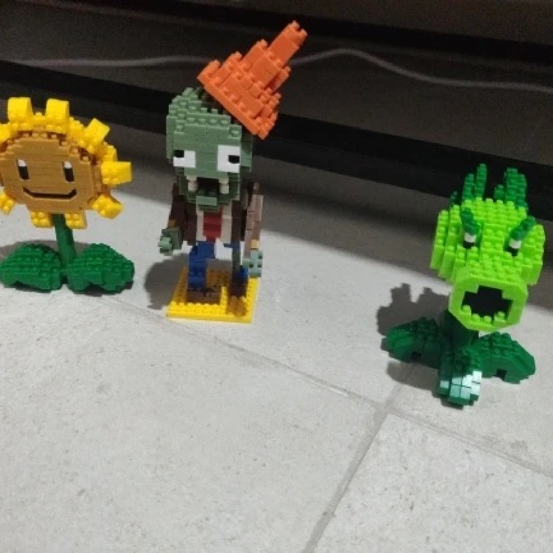 Plantas vs zumbis blocos peque - Kids Zombie Toys avaliação e preço