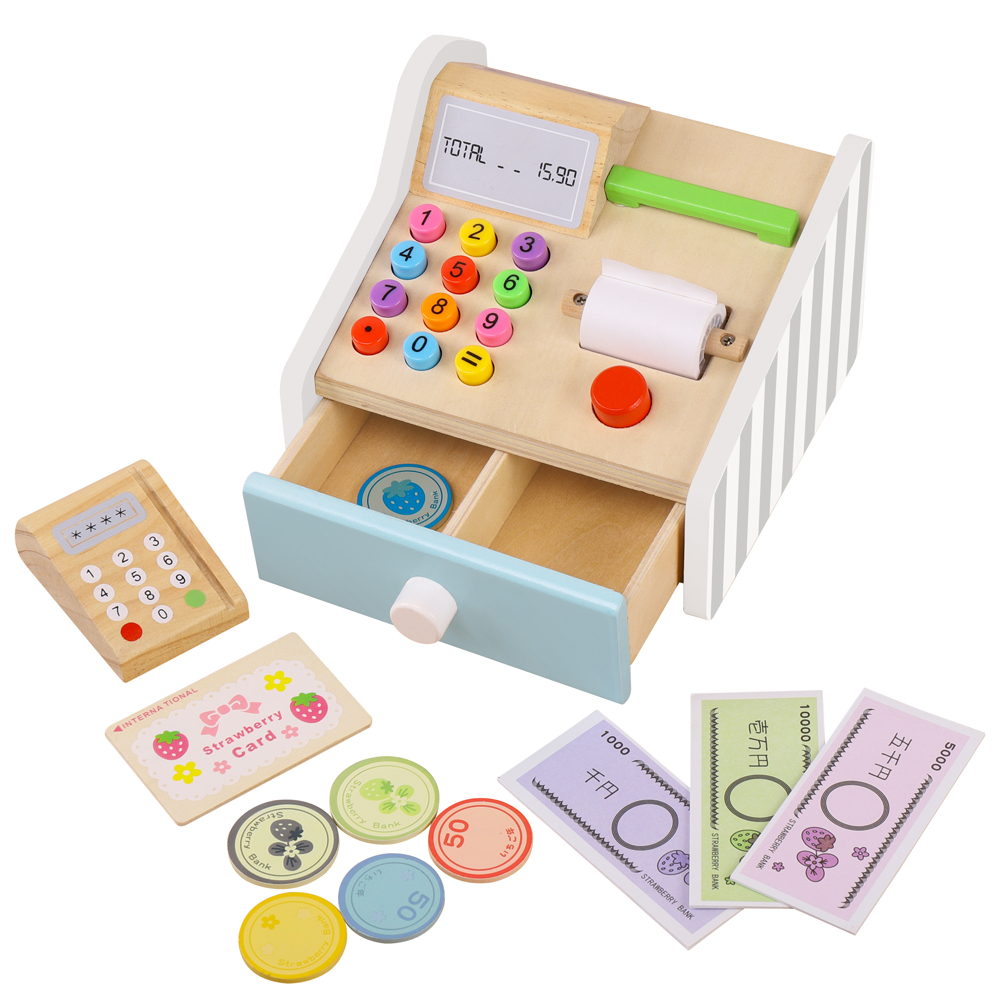 Caixa registradora de madeira  - Toy Cash Register avaliação e preço